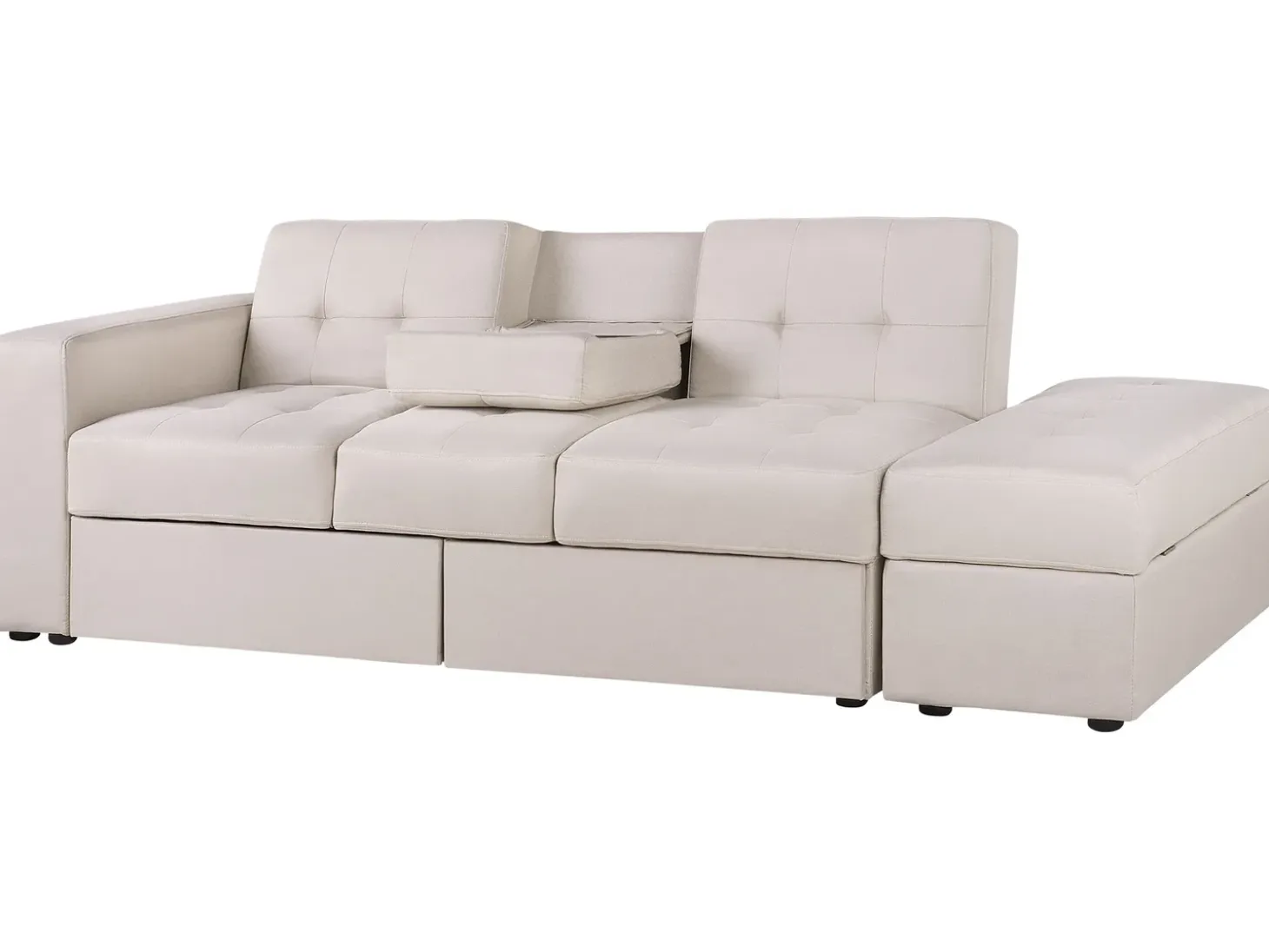 Sofa rozkładana dla 3 osób FALSTER Beżowy ze schowkiem