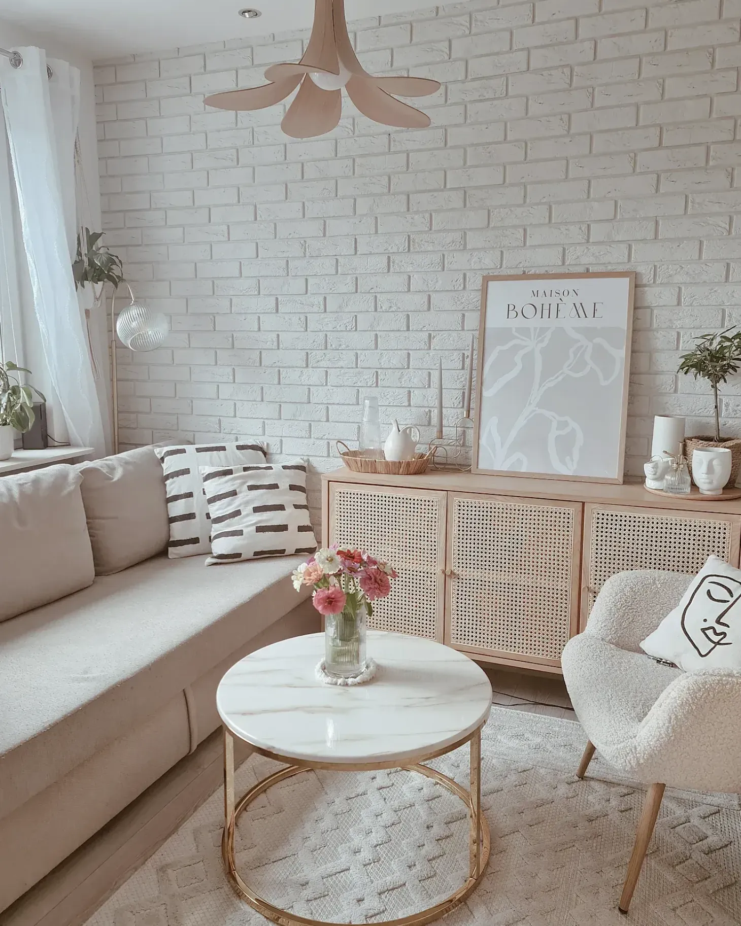 Sofa rozkładana dla 3 osób FALSTER Beżowy ze schowkiem