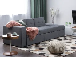 Sofa rozkładana dla 3 osób FALSTER Ciemnoszary ze schowkiem