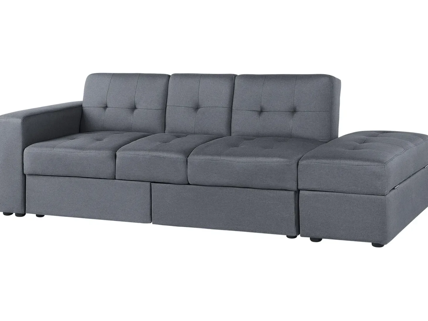 Sofa rozkładana dla 3 osób FALSTER Ciemnoszary ze schowkiem