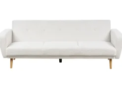 Best Sofa rozkładana dla 3 osób FLORLI Boucle Złamana biel Sofy Z Funkcją Spania|Wszystkie Sofy