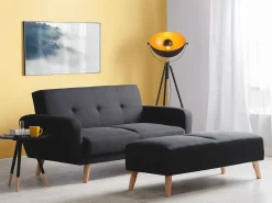Sofa rozkładana dla 2 osób FLORLI Czarny
