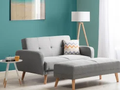 Sofa rozkładana dla 2 osób FLORLI Jasnoszary