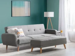 Sofa rozkładana dla 3 osób FLORLI Jasnoszary