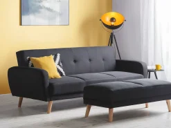 Sofa rozkładana dla 3 osób FLORLI Czarny