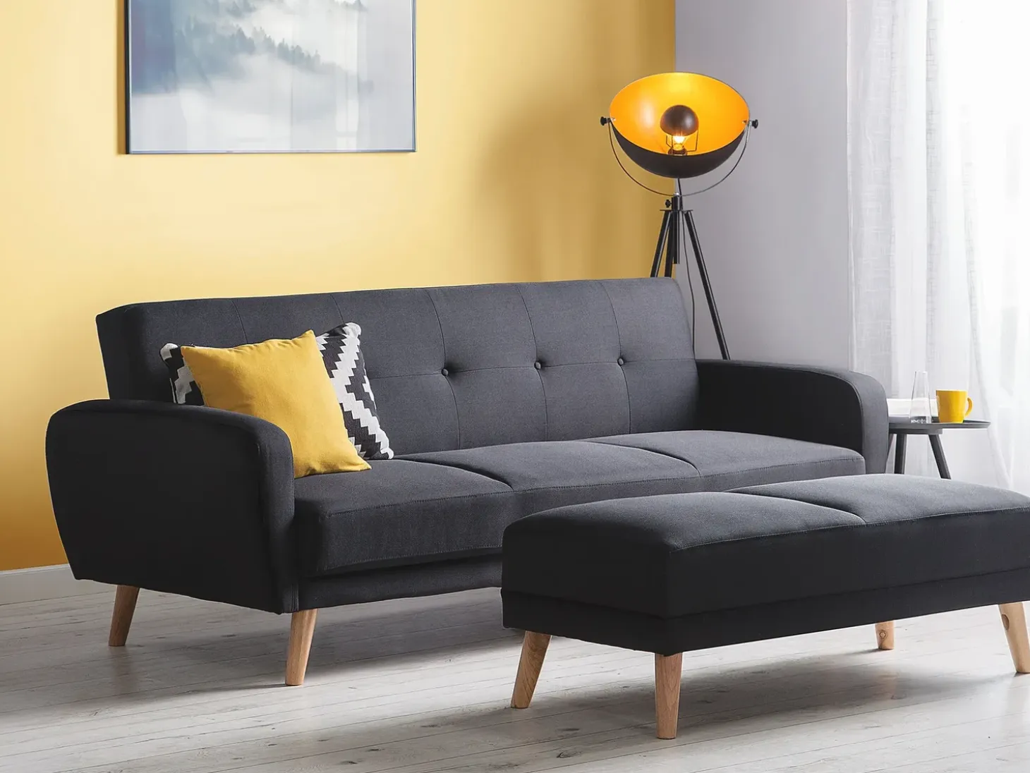 Sofa rozkładana dla 3 osób FLORLI Czarny