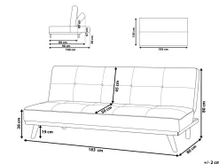 Sofa rozkładana dla 3 osób FROYA Ciemnoszary