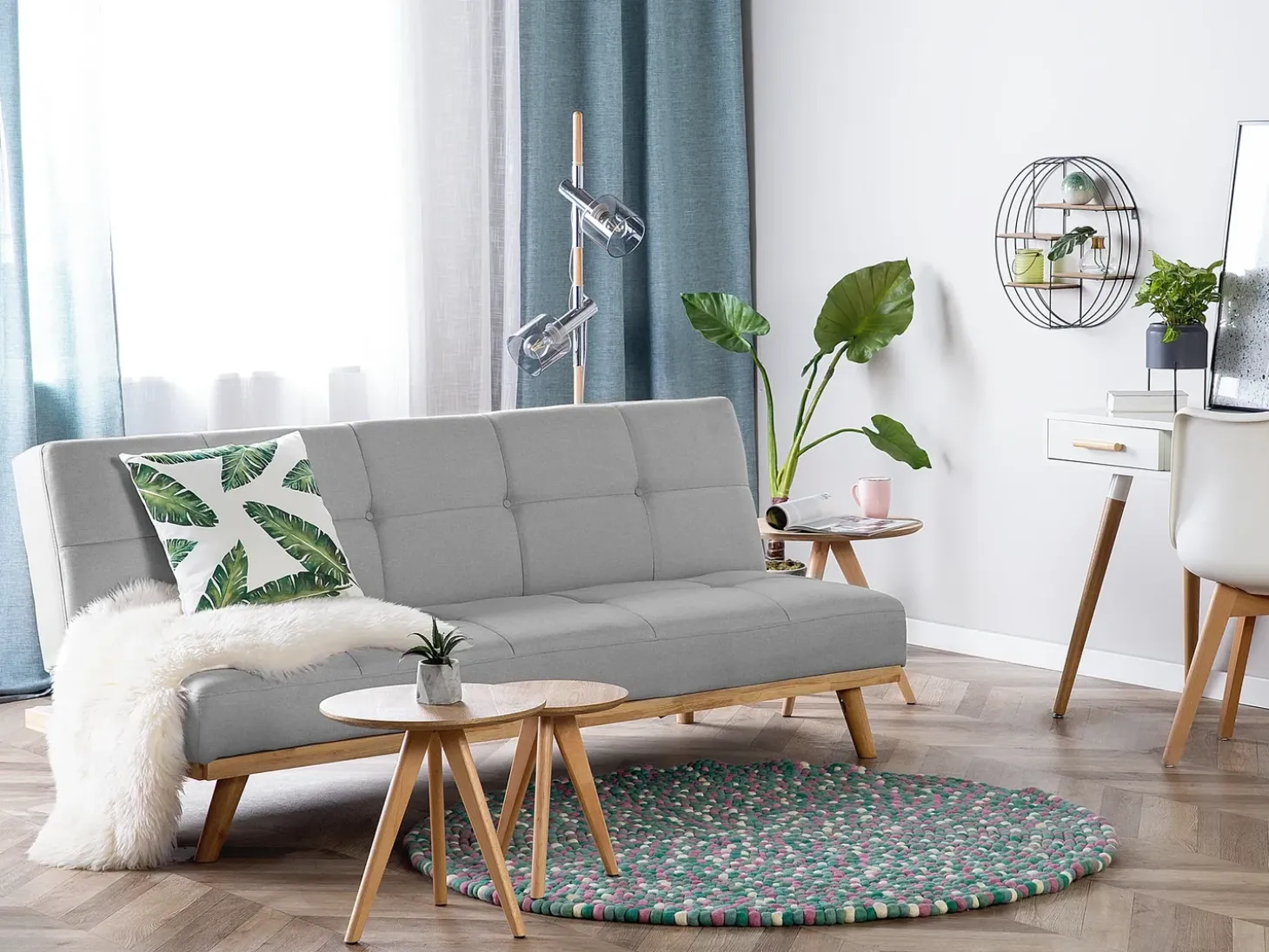 Sofa rozkładana dla 3 osób FROYA Jasnoszary