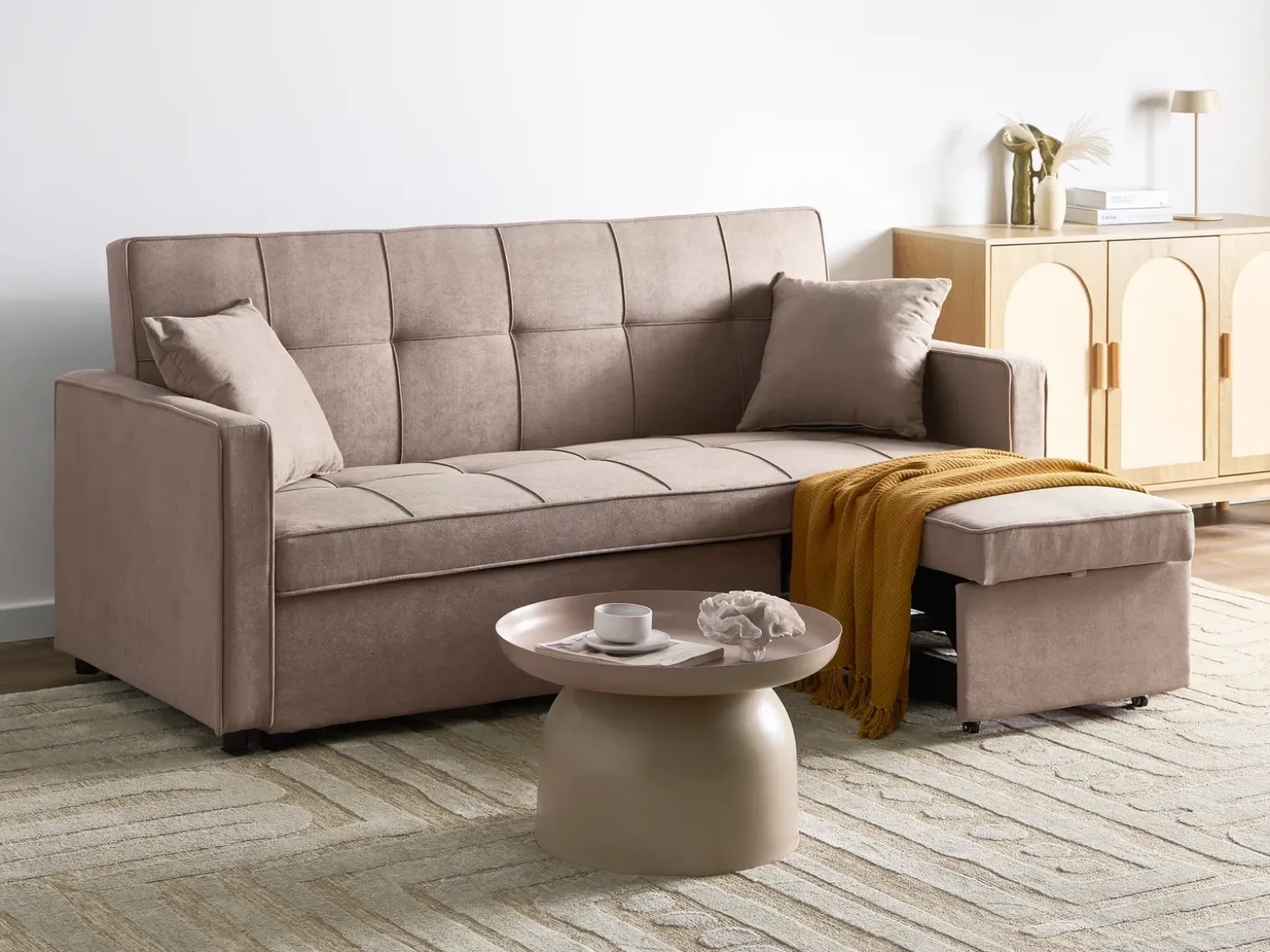 Best Sofa rozkładana dla 3 osób GLOMMA Beżowoszary Sofy Z Funkcją Spania|Wszystkie Sofy