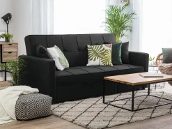 Sofa rozkładana dla 3 osób GLOMMA Czarny