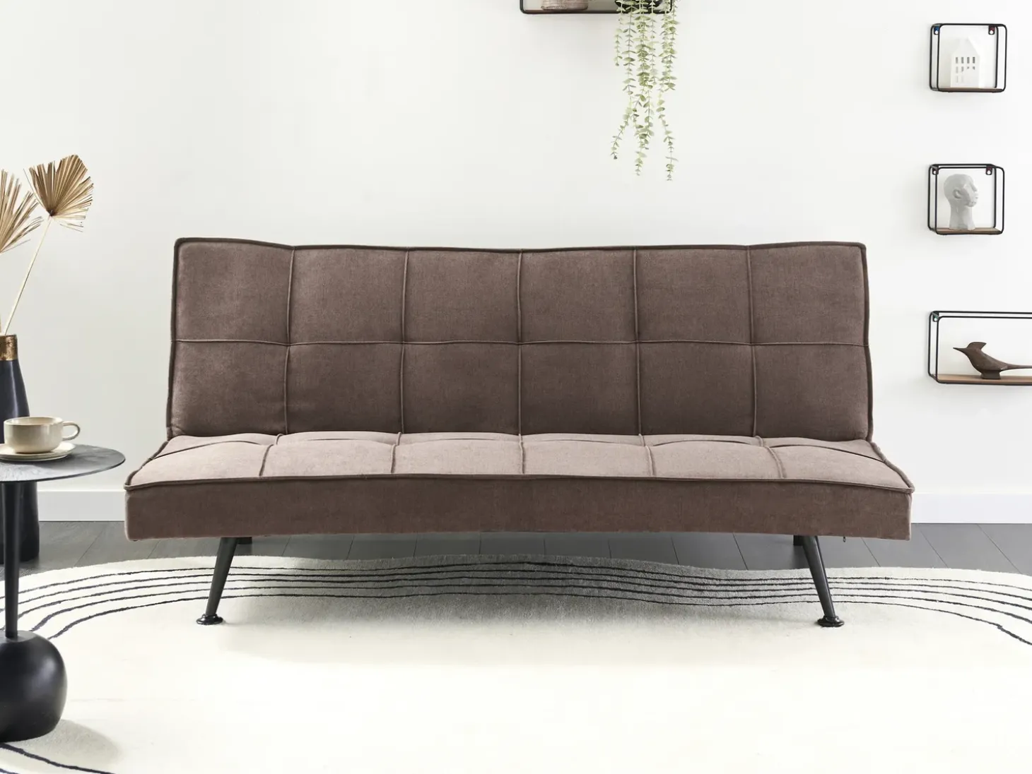 Outlet Sofa rozkładana dla 3 osób HASLE Brązowy Sofy Z Funkcją Spania|Wszystkie Sofy