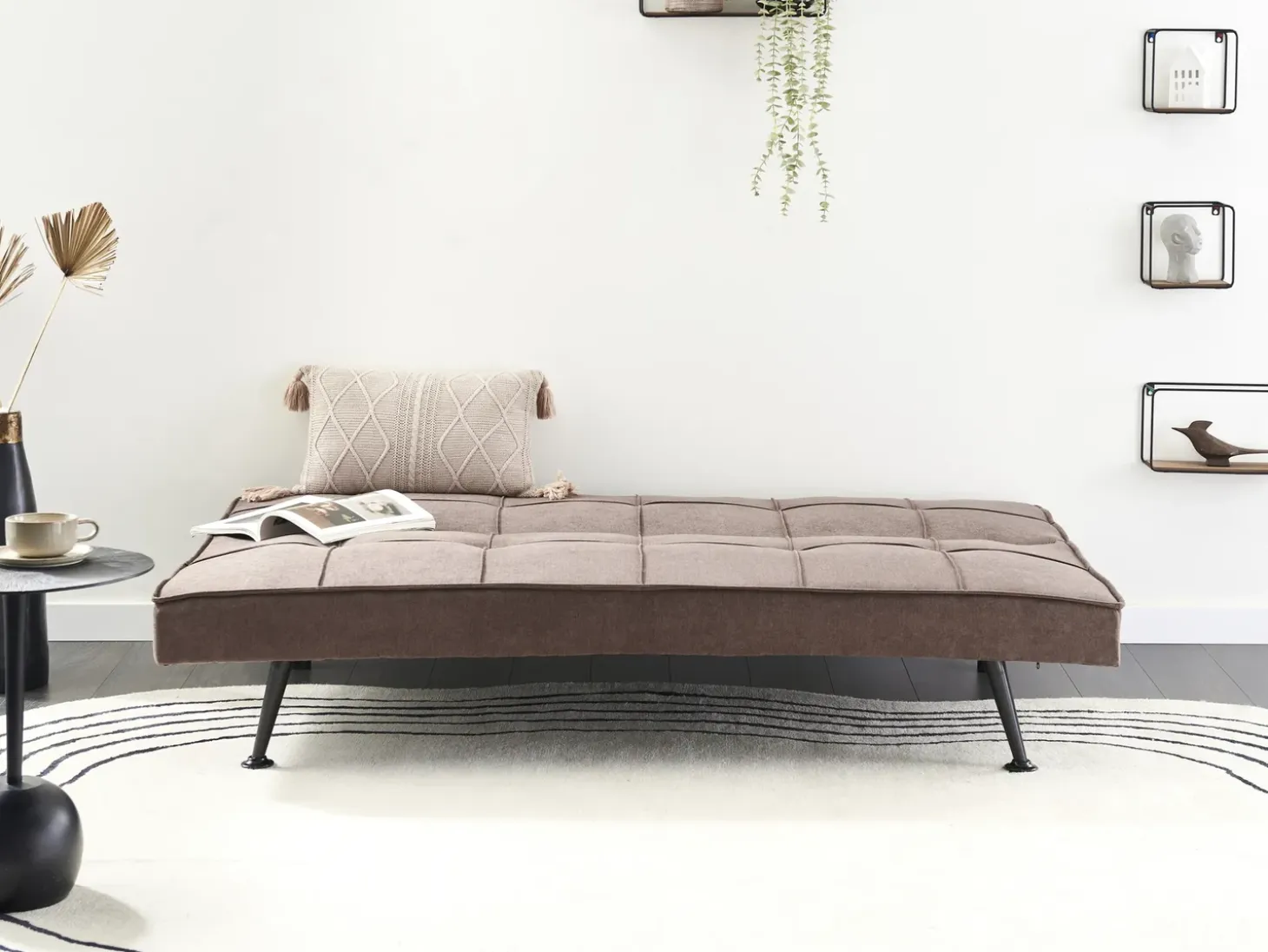 Outlet Sofa rozkładana dla 3 osób HASLE Brązowy Sofy Z Funkcją Spania|Wszystkie Sofy