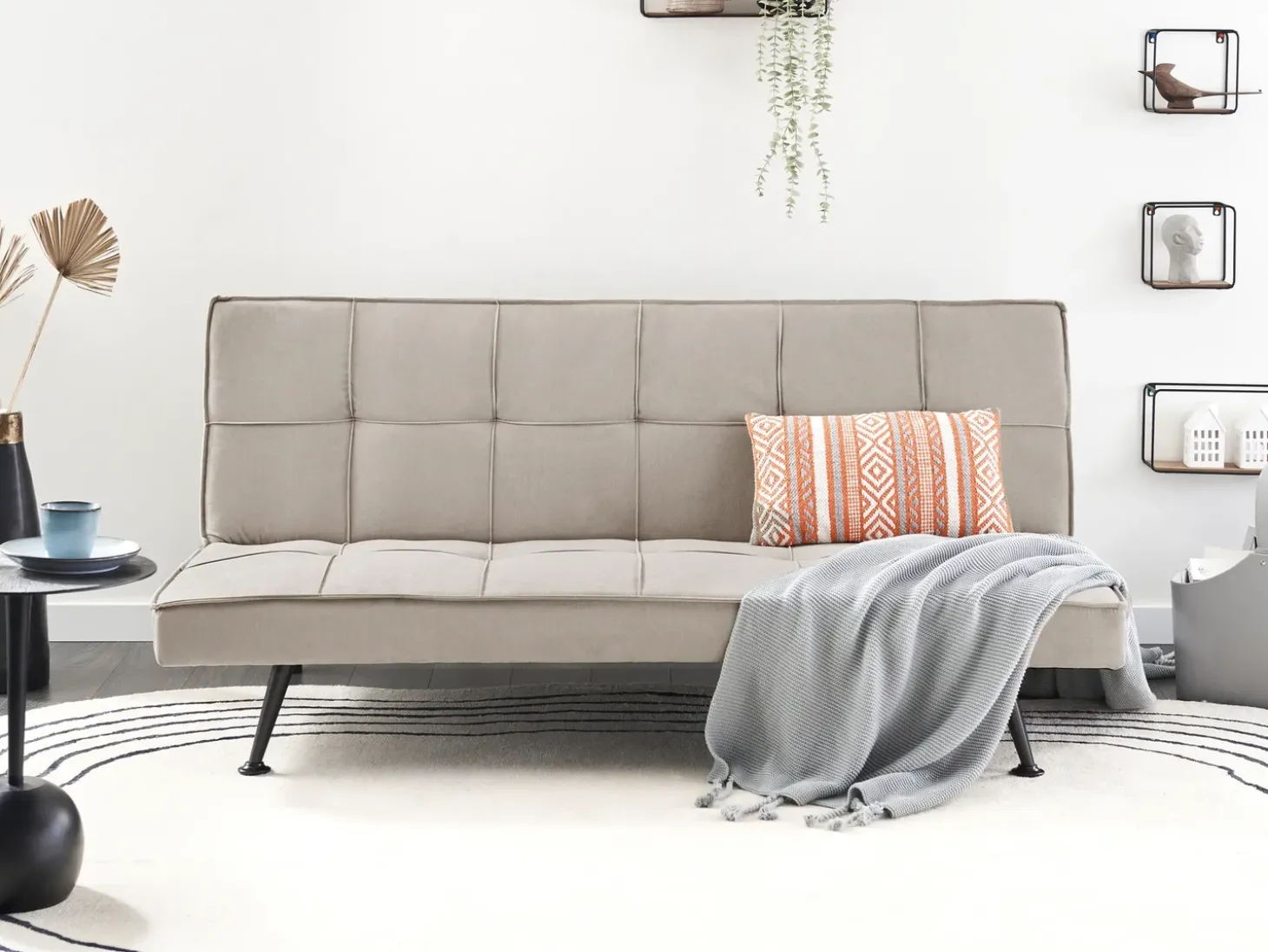 Sale Sofa rozkładana dla 3 osób HASLE Beżowy Sofy Z Funkcją Spania|Wszystkie Sofy