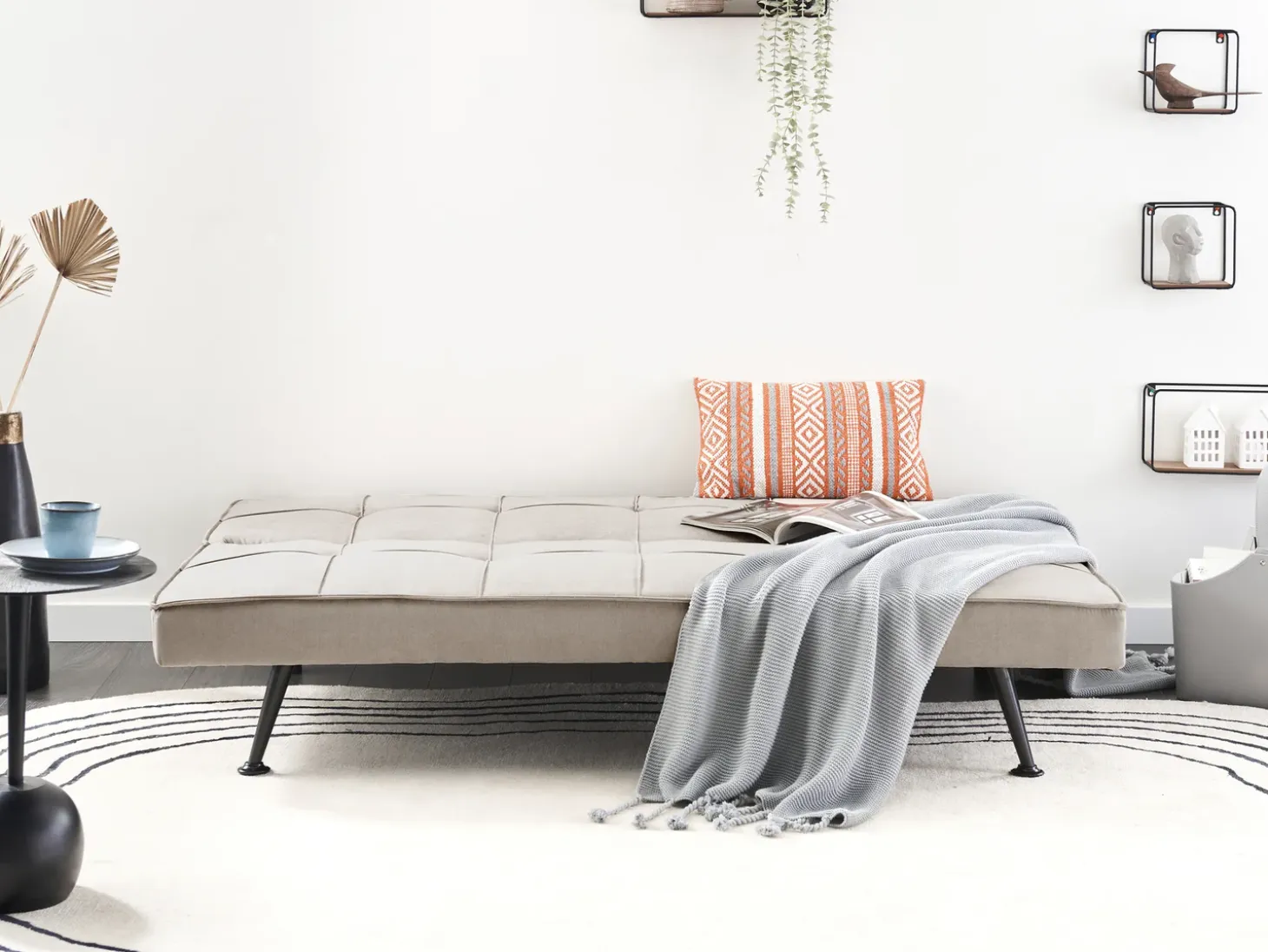Sale Sofa rozkładana dla 3 osób HASLE Beżowy Sofy Z Funkcją Spania|Wszystkie Sofy