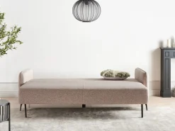 Discount Sofa rozkładana dla 3 osób HEMING Jasnobrązowy Sofy Z Funkcją Spania|Wszystkie Sofy