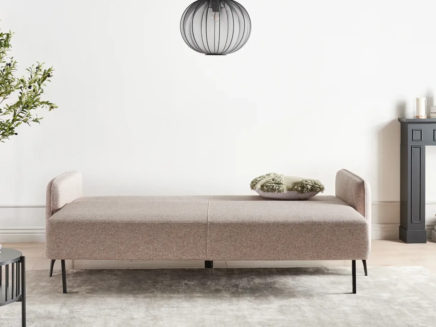 Discount Sofa rozkładana dla 3 osób HEMING Jasnobrązowy Sofy Z Funkcją Spania|Wszystkie Sofy
