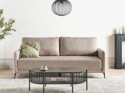 Discount Sofa rozkładana dla 3 osób HEMING Jasnobrązowy Sofy Z Funkcją Spania|Wszystkie Sofy