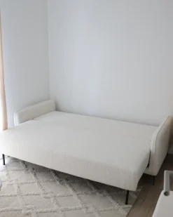 Hot Sofa rozkładana dla 3 osób HEMING Boucle Złamana biel Sofy Z Funkcją Spania|Wszystkie Sofy