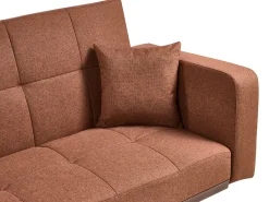 Outlet Sofa rozkładana dla 3 osób HJULBY Złoty brąz Sofy Z Funkcją Spania|Wszystkie Sofy