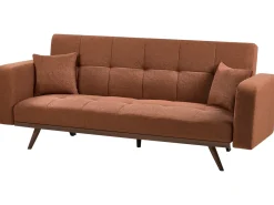 Outlet Sofa rozkładana dla 3 osób HJULBY Złoty brąz Sofy Z Funkcją Spania|Wszystkie Sofy