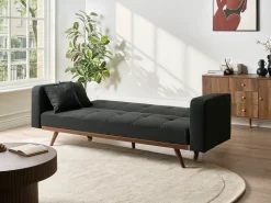Clearance Sofa rozkładana dla 3 osób HJULBY Czarny Sofy Z Funkcją Spania|Wszystkie Sofy