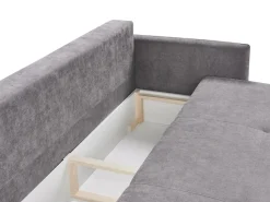 New Sofa rozkładana dla 3 osób HOLSEN Szenil Beżowoszary ze schowkiem Sofy Z Funkcją Spania|Wszystkie Sofy