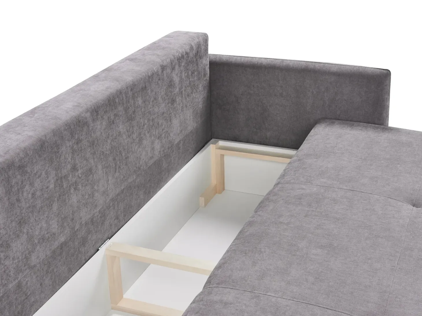 New Sofa rozkładana dla 3 osób HOLSEN Szenil Beżowoszary ze schowkiem Sofy Z Funkcją Spania|Wszystkie Sofy