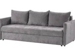 New Sofa rozkładana dla 3 osób HOLSEN Szenil Beżowoszary ze schowkiem Sofy Z Funkcją Spania|Wszystkie Sofy
