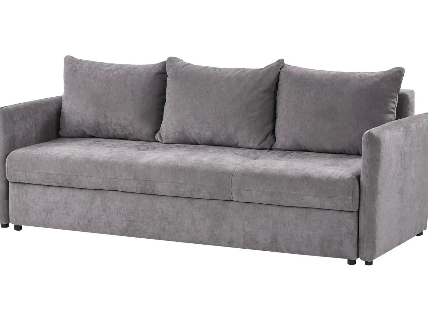 New Sofa rozkładana dla 3 osób HOLSEN Szenil Beżowoszary ze schowkiem Sofy Z Funkcją Spania|Wszystkie Sofy