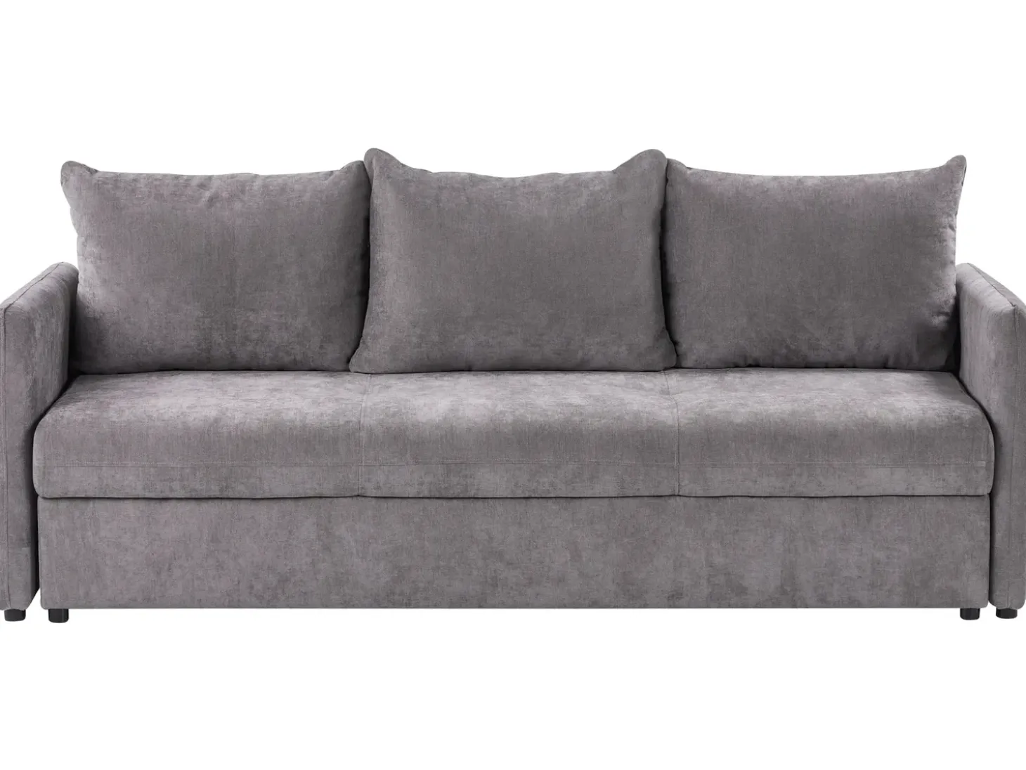 New Sofa rozkładana dla 3 osób HOLSEN Szenil Beżowoszary ze schowkiem Sofy Z Funkcją Spania|Wszystkie Sofy