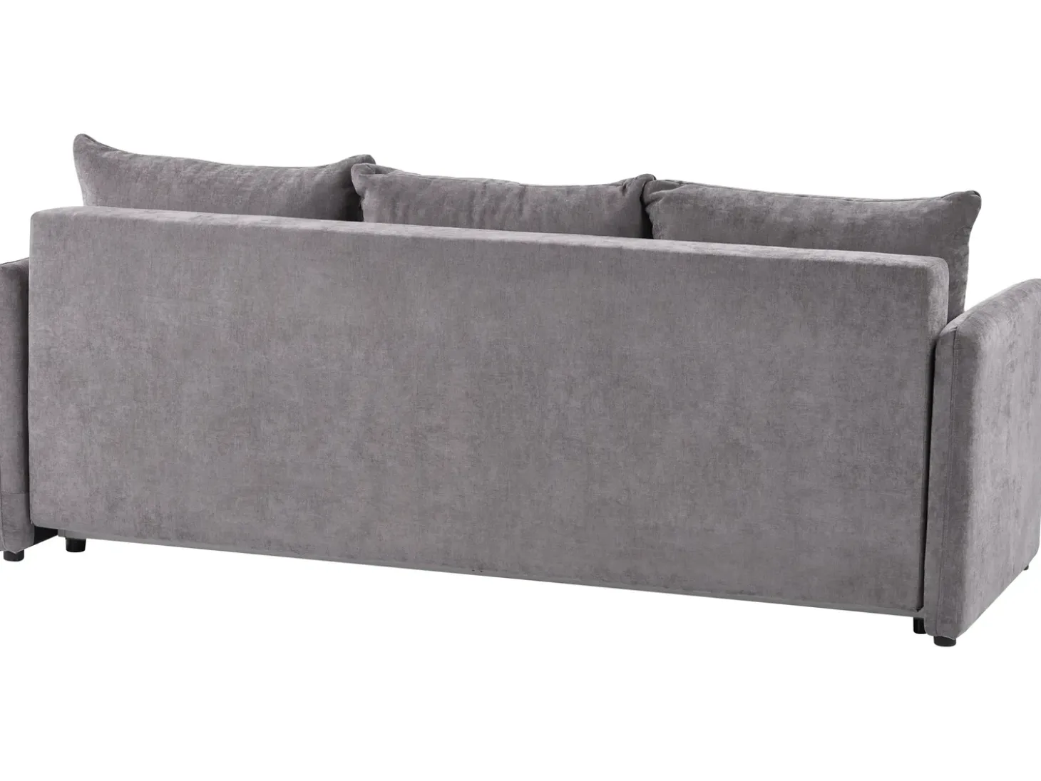 New Sofa rozkładana dla 3 osób HOLSEN Szenil Beżowoszary ze schowkiem Sofy Z Funkcją Spania|Wszystkie Sofy