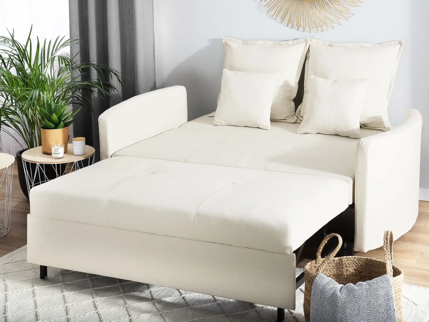 Sale Sofa rozkładana dla 2 osób HOVIN Jasnobeżowy Sofy Z Funkcją Spania|Wszystkie Sofy