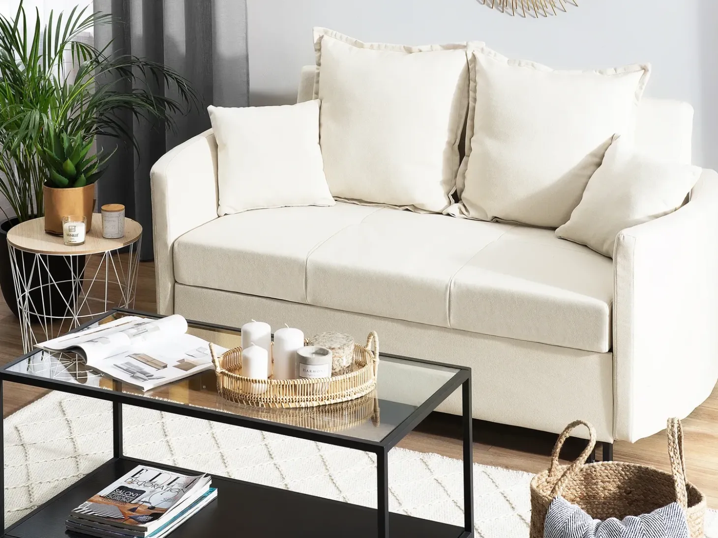 Sale Sofa rozkładana dla 2 osób HOVIN Jasnobeżowy Sofy Z Funkcją Spania|Wszystkie Sofy