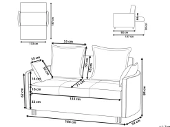 Clearance Sofa rozkładana dla 2 osób HOVIN Jasnoszary Sofy Z Funkcją Spania|Wszystkie Sofy
