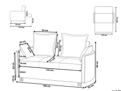 Clearance Sofa rozkładana dla 2 osób HOVIN Zielony Sofy Z Funkcją Spania|Wszystkie Sofy