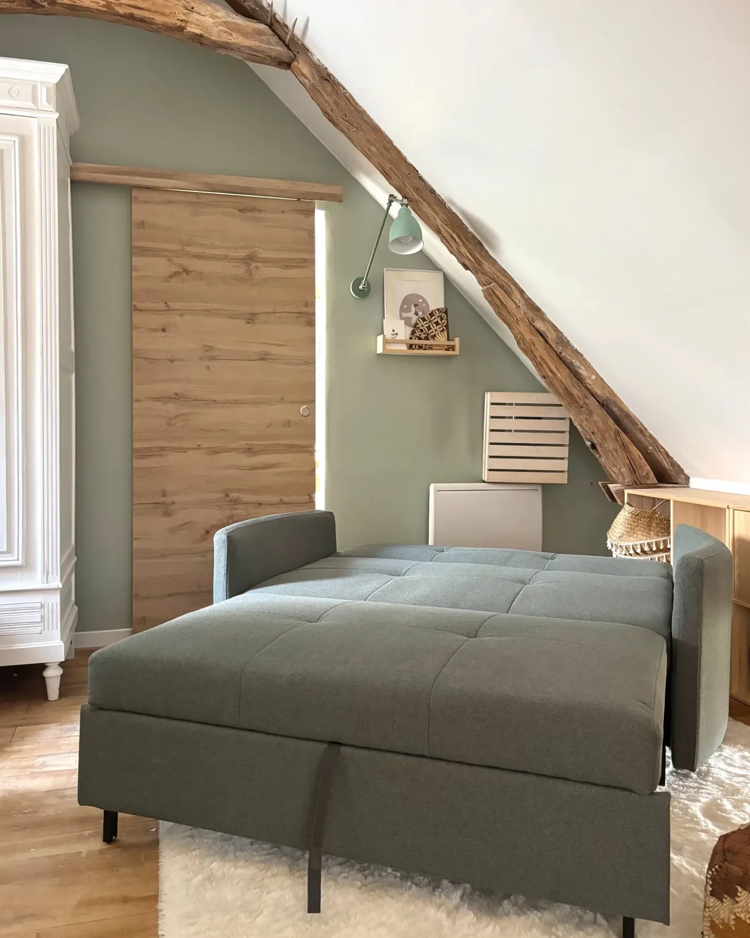 Clearance Sofa rozkładana dla 2 osób HOVIN Zielony Sofy Z Funkcją Spania|Wszystkie Sofy