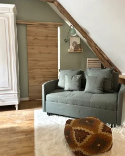 Clearance Sofa rozkładana dla 2 osób HOVIN Zielony Sofy Z Funkcją Spania|Wszystkie Sofy