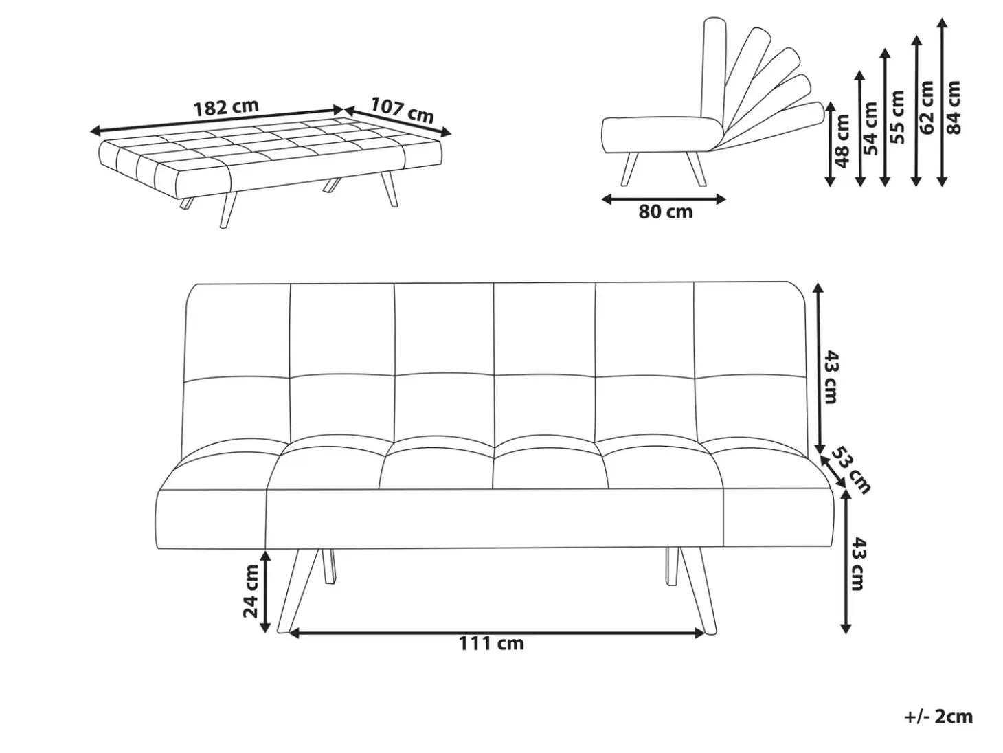 Discount Sofa rozkładana dla 2 osób INGARO Jasnozielony Sofy Z Funkcją Spania|Wszystkie Sofy