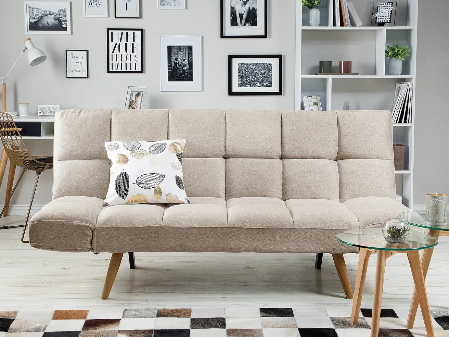 Sofa rozkładana dla 2 osób INGARO Beżowy