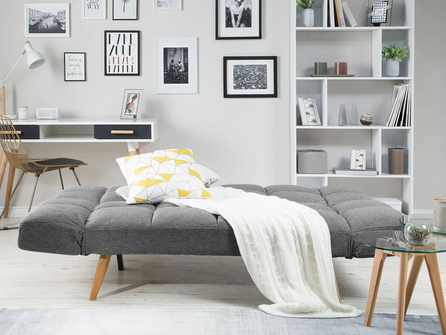 Sofa rozkładana dla 2 osób INGARO Ciemnoszary