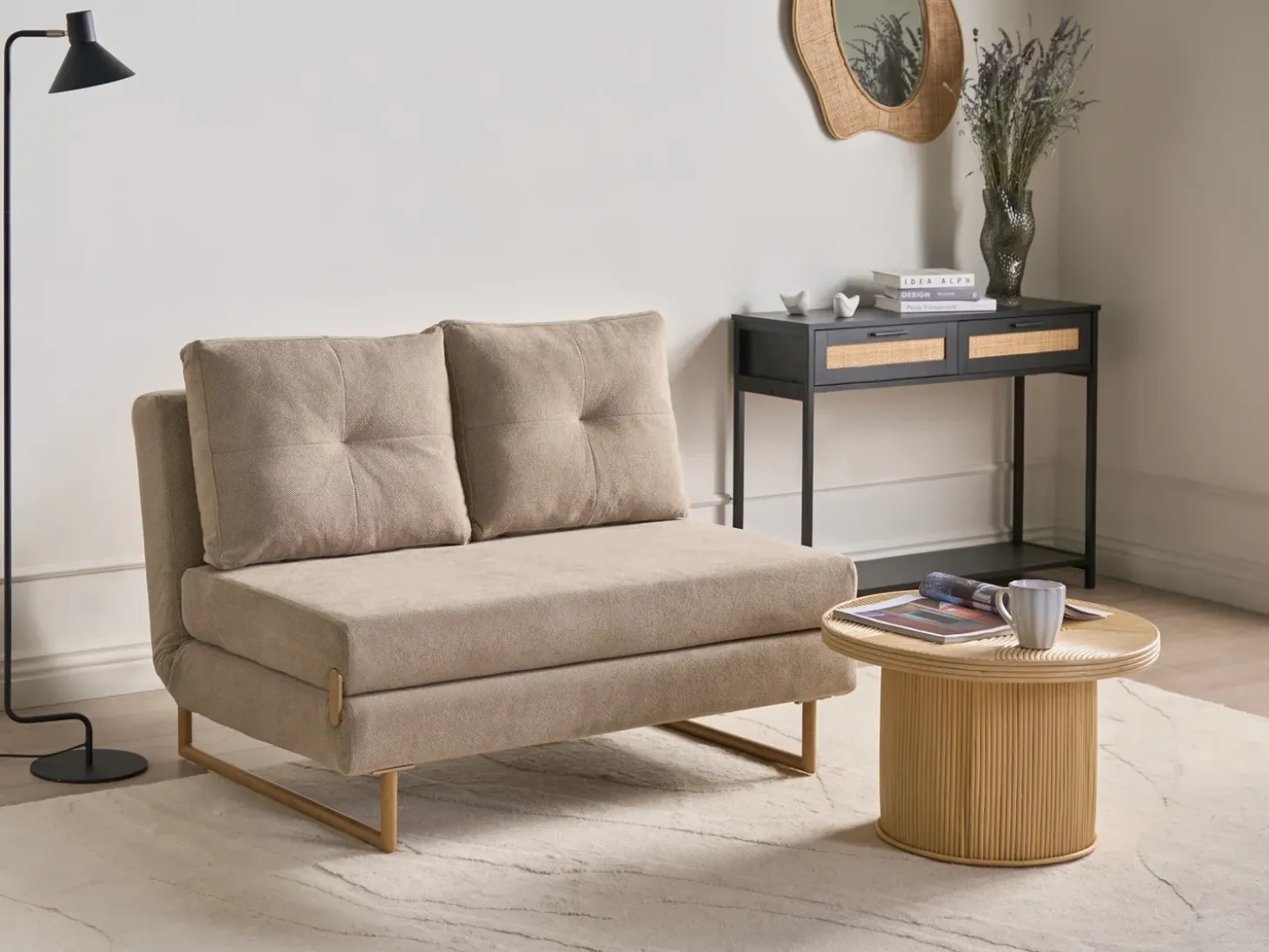 New Sofa rozkładana dla 2 osób JERSLEV Jasno Sofy Z Funkcją Spania|Wszystkie Sofy