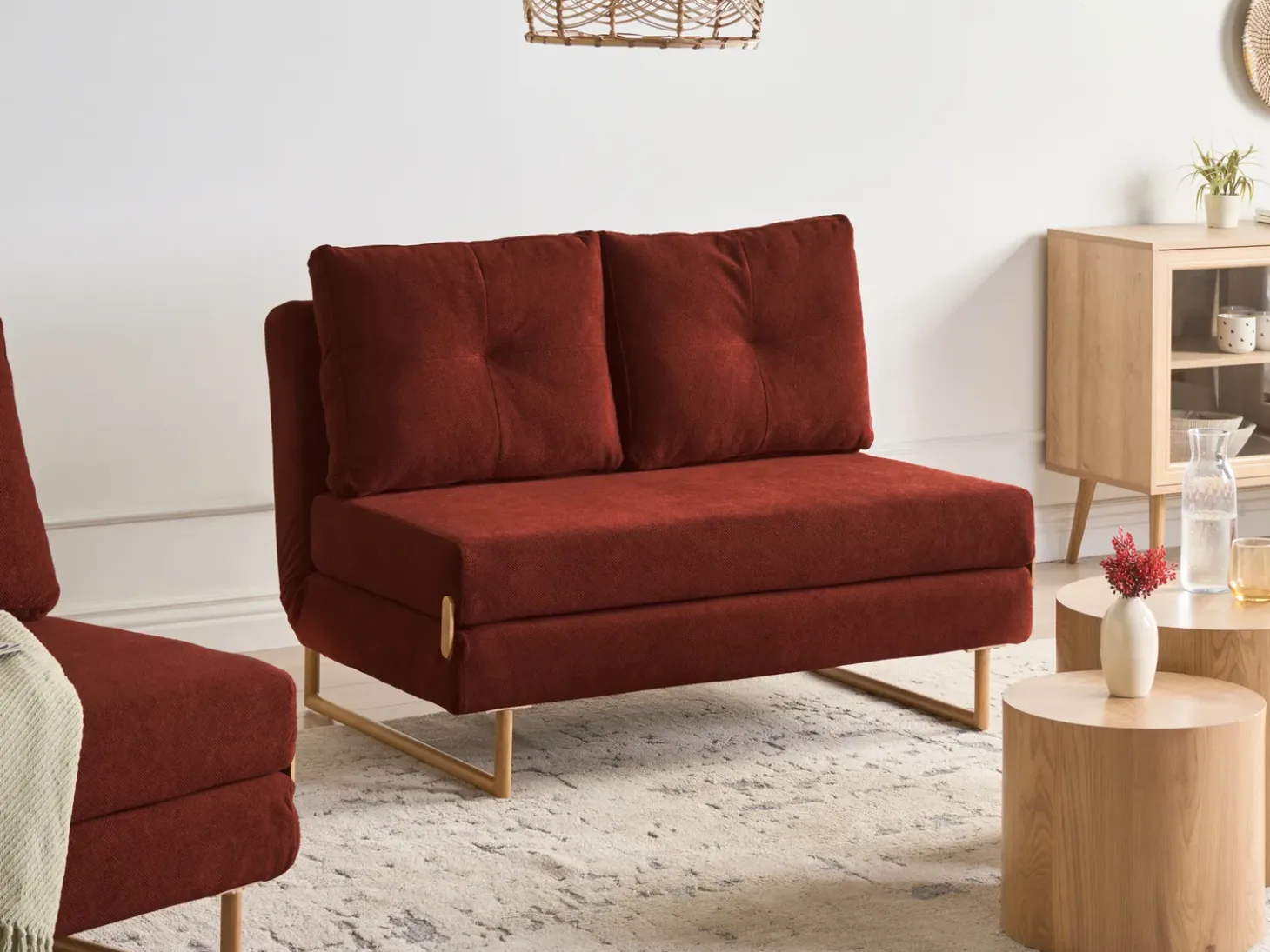Best Sofa rozkładana dla 2 osób JERSLEV Czerwony Sofy Z Funkcją Spania|Wszystkie Sofy