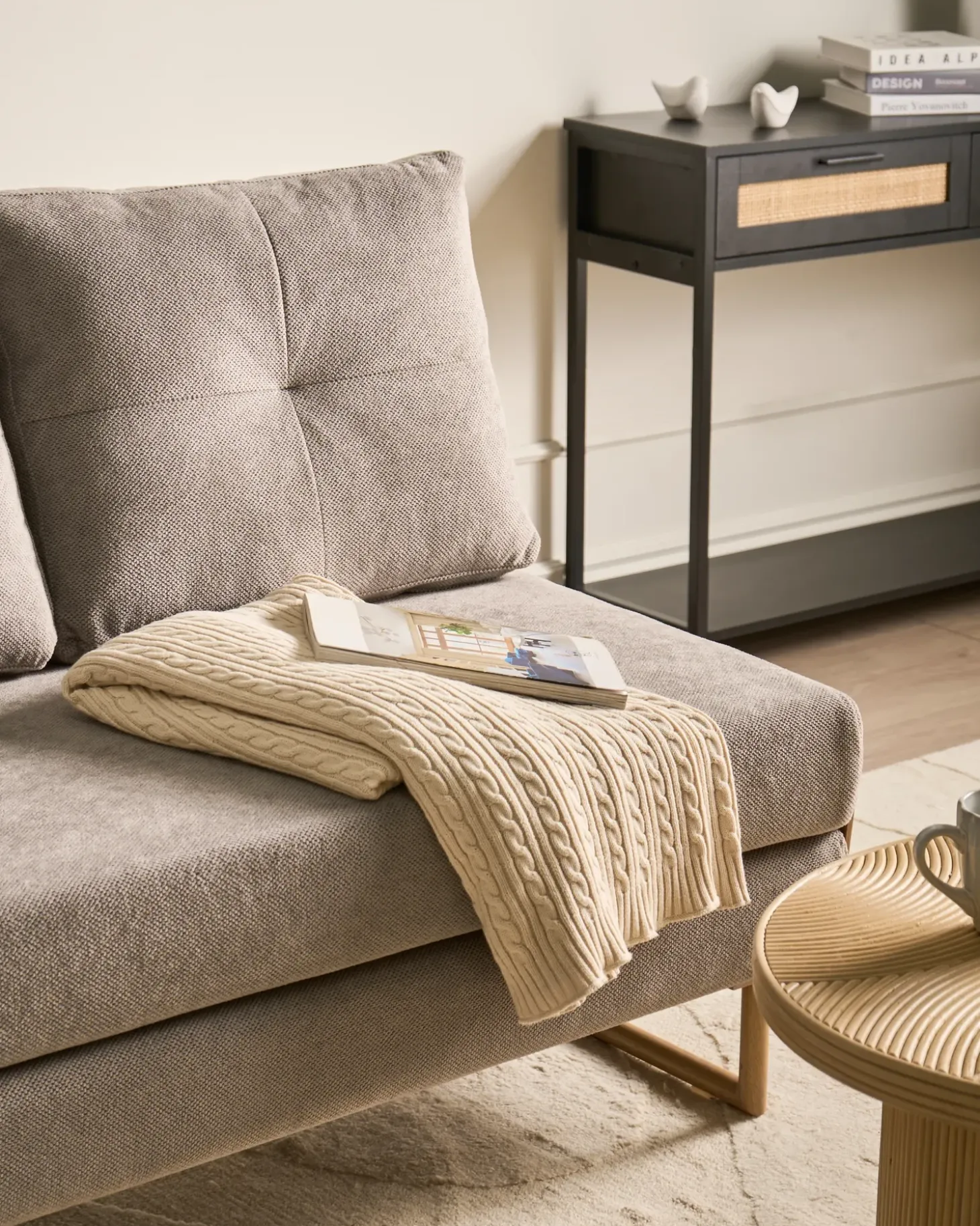 Discount Sofa rozkładana dla 2 osób JERSLEV Szary Sofy Z Funkcją Spania|Wszystkie Sofy