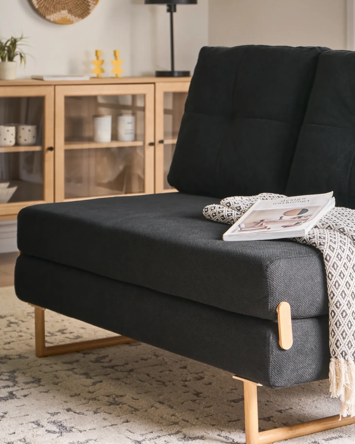 New Sofa rozkładana dla 2 osób JERSLEV Czarny Sofy Z Funkcją Spania|Wszystkie Sofy