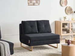 New Sofa rozkładana dla 2 osób JERSLEV Czarny Sofy Z Funkcją Spania|Wszystkie Sofy