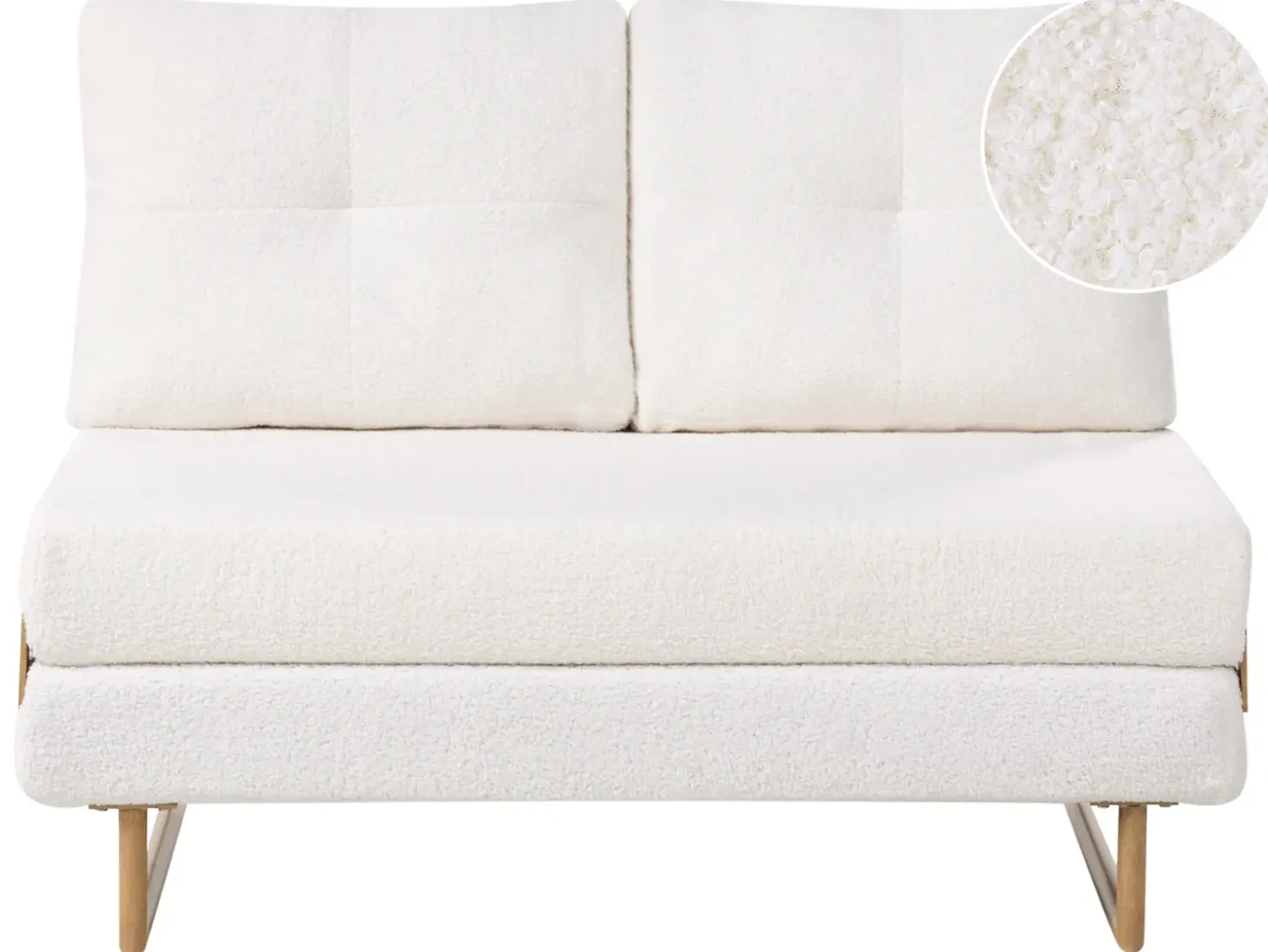 New Sofa rozkładana dla 2 osób JERSLEV Boucle Złamana biel Sofy Z Funkcją Spania|Wszystkie Sofy