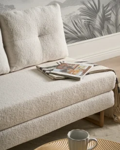 New Sofa rozkładana dla 2 osób JERSLEV Boucle Złamana biel Sofy Z Funkcją Spania|Wszystkie Sofy