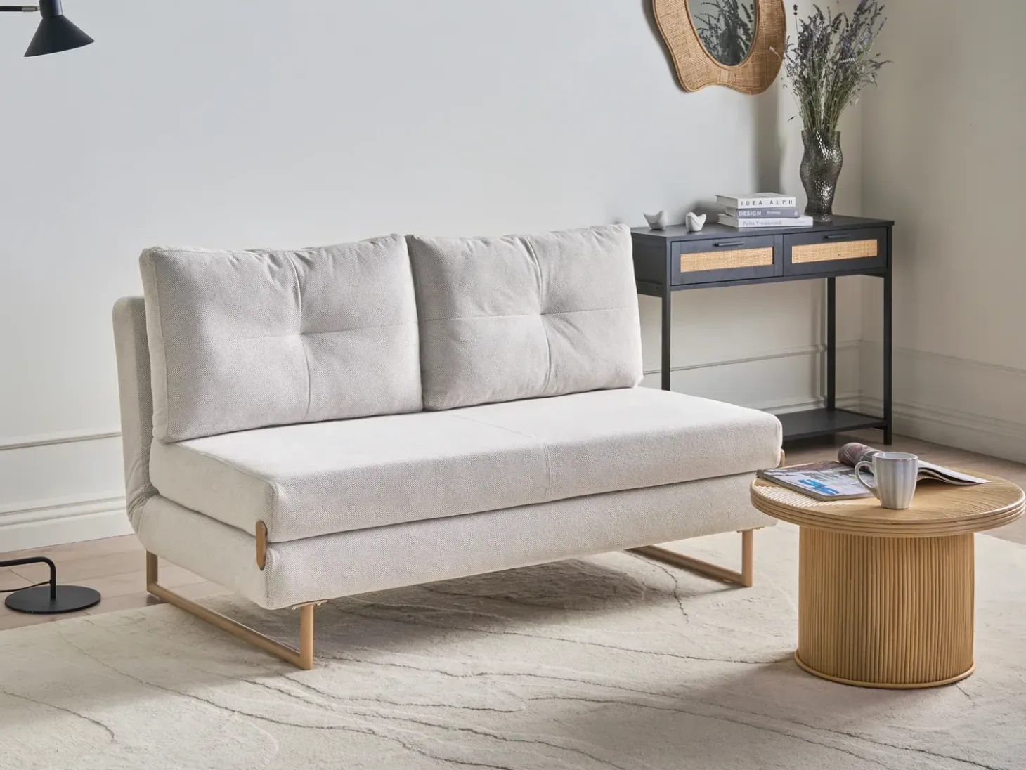 Outlet Sofa rozkładana dla 3 osób JERSLEV Złamana biel Sofy Z Funkcją Spania|Wszystkie Sofy