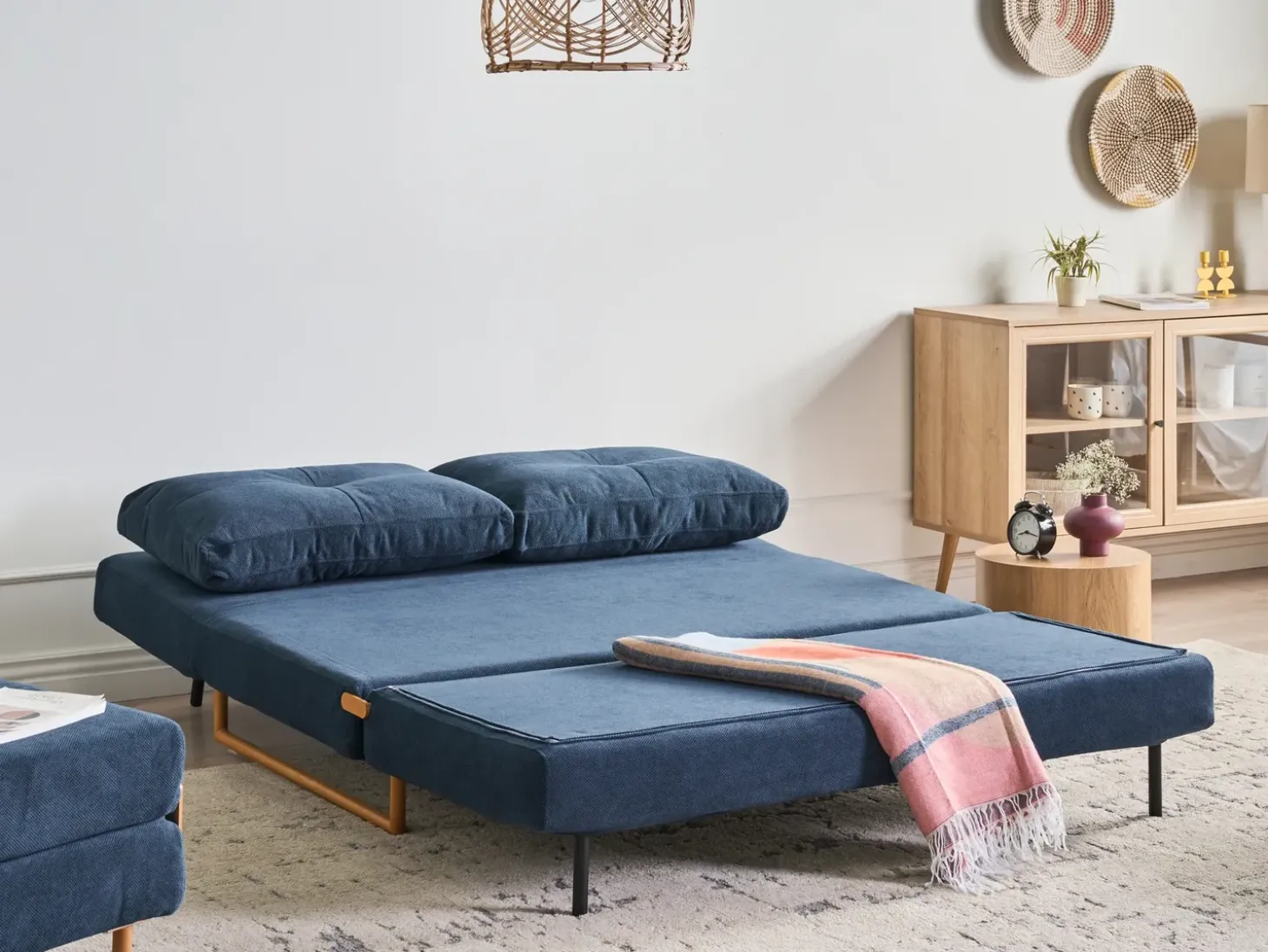Best Sofa rozkładana dla 3 osób JERSLEV Niebieski Sofy Z Funkcją Spania|Wszystkie Sofy