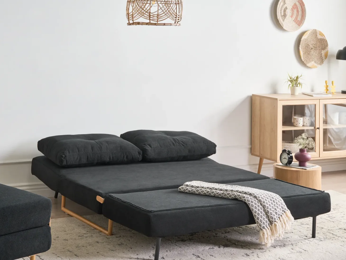 Online Sofa rozkładana dla 3 osób JERSLEV Czarny Sofy Z Funkcją Spania|Wszystkie Sofy